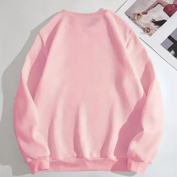 Festive ‘Tis the Season’ Pink Holiday Cozy Crewneck Sweatshirt - Picture 2 of 2